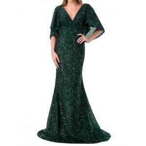 NEW COYA COLLECTION xara gown in emerald green